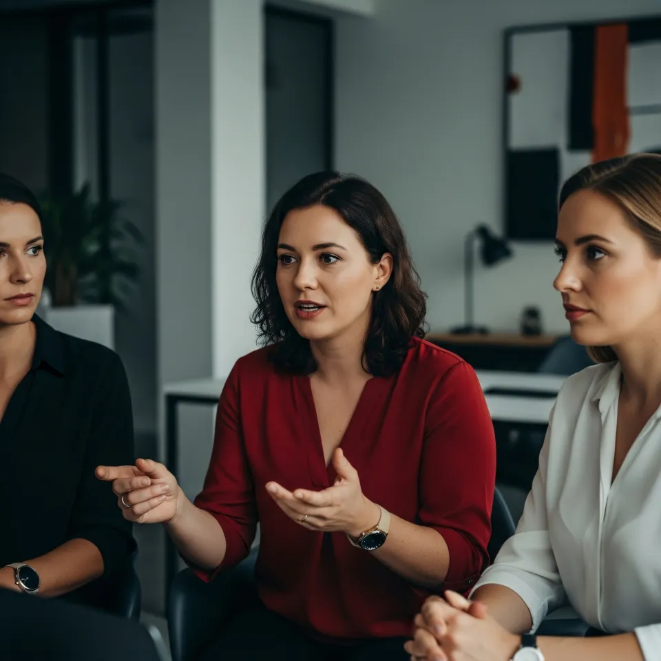 Engagiertes Team diskutiert Strategien